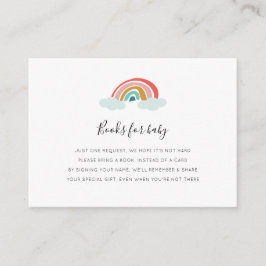 Tarjeta Baby Shower de solicitud de libro arcoiris