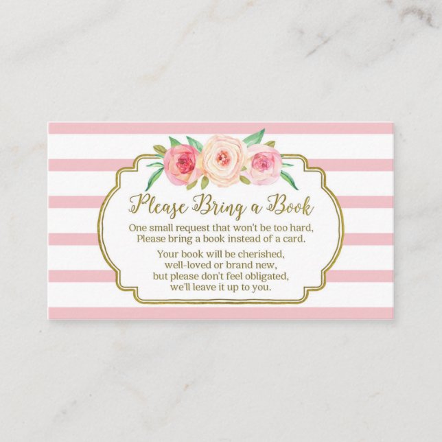 Tarjeta Baby Shower de solicitud de libro Bandas f (Anverso)