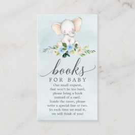 Tarjeta Baby Shower de solicitud de libro de elefa