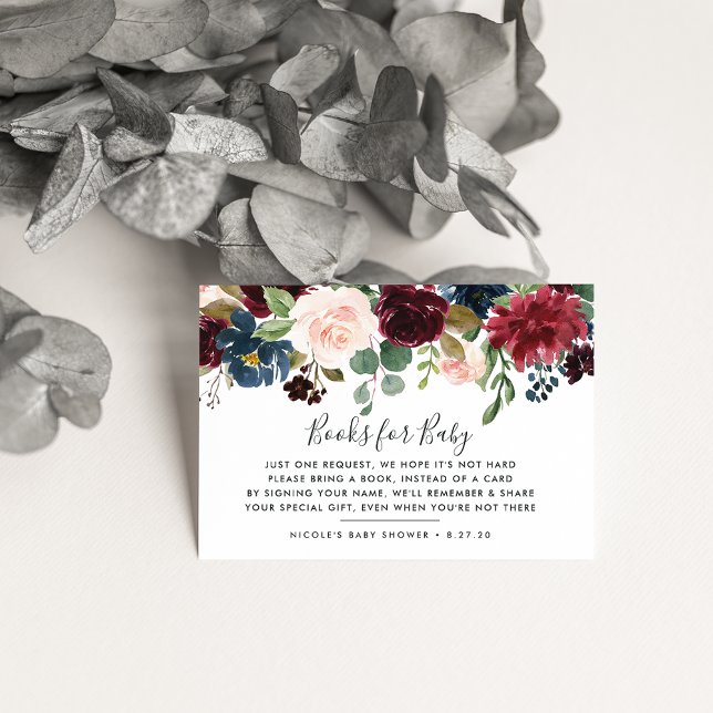 Tarjeta Baby Shower de solicitud de libro de sangr (Subido por el creador)
