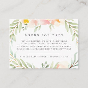 Tarjeta Baby Shower de solicitud de libro floral A