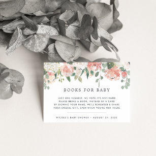 Tarjeta Baby Shower de solicitud de libro floral d