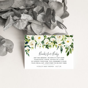 Tarjeta Baby Shower de solicitud de libro floral d