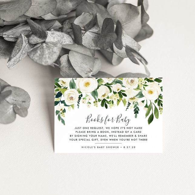 Tarjeta Baby Shower de solicitud de libro floral d (Subido por el creador)