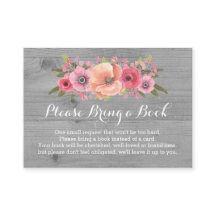 Tarjeta Baby Shower de solicitud de libro Floral d
