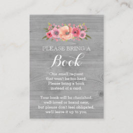 Tarjeta Baby Shower de solicitud de libro Floral d