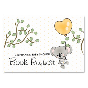 Tarjeta Baby Shower de solicitud de libros Eucalyp