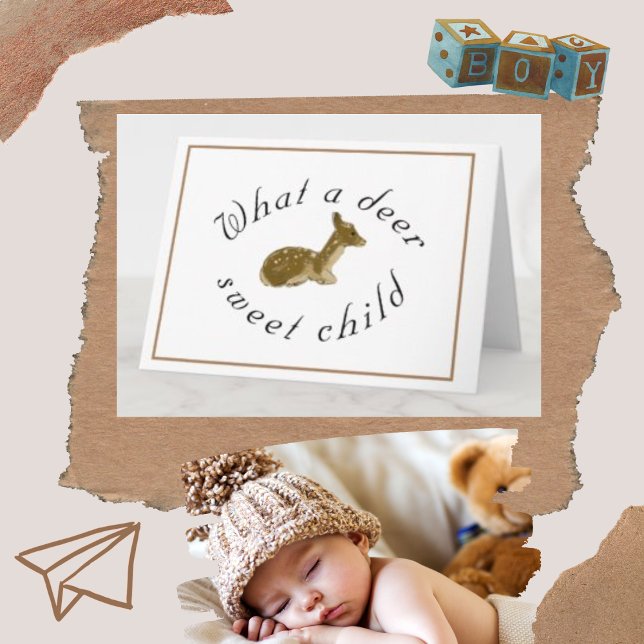 Tarjeta Baby Shower Deer Sweet Child Woodland (Subido por el creador)