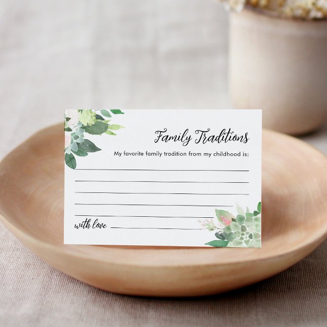 Tarjeta Baby Shower DEVON Greenery Family Traditio (Subido por el creador)