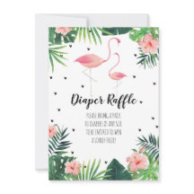 Tarjeta Baby Shower Diaper Raffle con temas de Fla