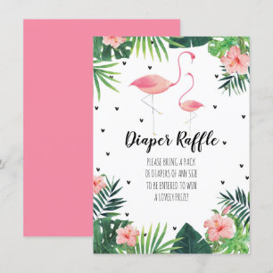 Tarjeta Baby Shower Diaper Raffle con temas de Fla