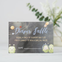 Tarjeta Baby Shower Diaper Raffle de astronauta es
