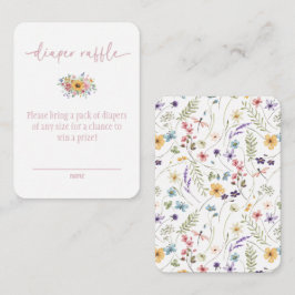Tarjeta Baby Shower Diaper Raffle de Flora Rosada