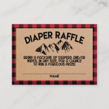 Tarjeta Baby Shower Diaper Raffle de Lumberjack