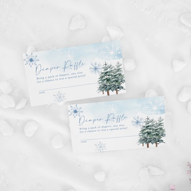 Tarjeta Baby Shower Diaper Raffle de Winter Blue (Subido por el creador)
