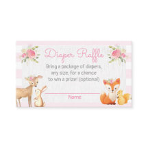Tarjeta Baby Shower Diaper Raffle de Woodland Lumb