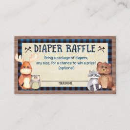 Tarjeta Baby Shower Diaper Raffle de Woodland Lumb