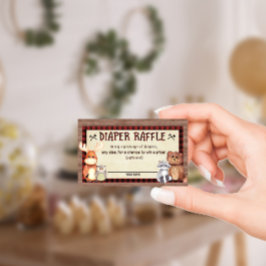 Tarjeta Baby Shower Diaper Raffle de Woodland Lumb