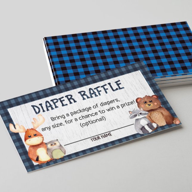 Tarjeta Baby Shower Diaper Raffle de Woodland Lumb (Subido por el creador)