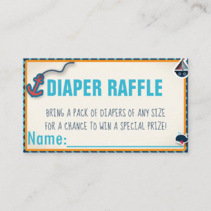 Tarjeta Baby Shower Diaper Raffle Nautical