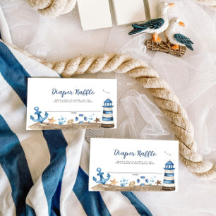 Tarjeta Baby Shower Diaper Raffle Nautical