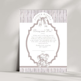 Tarjeta Baby Shower Diaper Raffle Neutral Toile