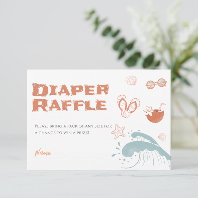 Tarjeta Baby Shower Diaper Raffle para bebé a bord (Anverso de pie)
