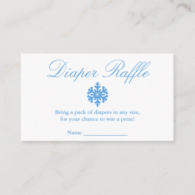 Tarjeta Baby Shower Diaper Raffle para copas de ni (Anverso)