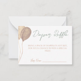 Tarjeta Baby Shower Diaper Raffle para globos