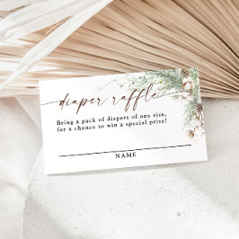 Tarjeta Baby Shower Diaper Raffle para Invierno