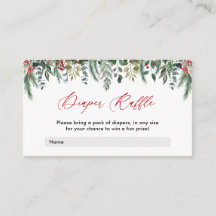 Tarjeta Baby Shower Diaper Raffle para Invierno