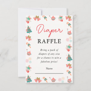 Tarjeta Baby Shower Diaper Raffle para navidades