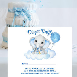 Tarjeta Baby Shower Diaper Raffle para niños elefa