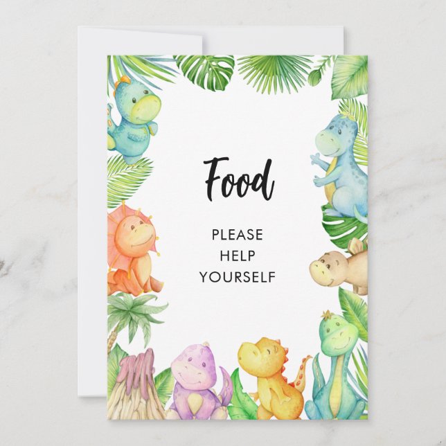 Tarjeta Baby Shower Dinosaur (Anverso)