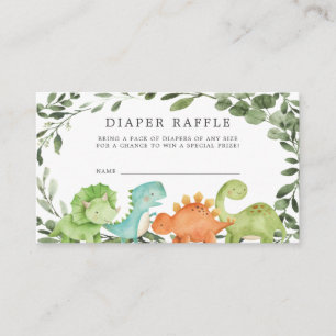 Tarjeta Baby Shower Dinosaurs Diaper Raffle