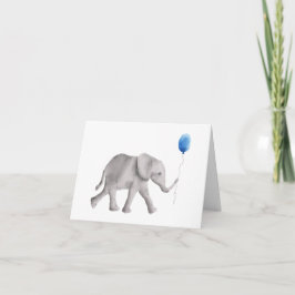Tarjeta Baby Shower Elephant Gracias Cartas, Azul