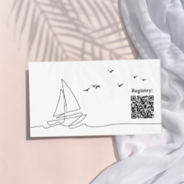 Tarjeta Baby Shower Enclosure Card Sailboat Minima
