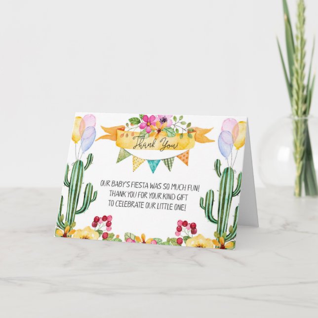 Tarjeta Baby Shower Fiesta Gracias (Anverso)