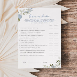 Tarjeta Baby Shower floral azul suave sobre o bajo