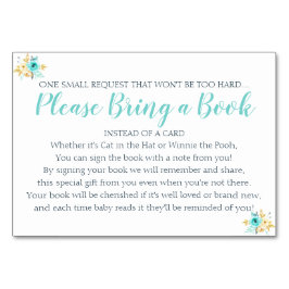 Tarjeta Baby Shower floral Verde azulada de solici