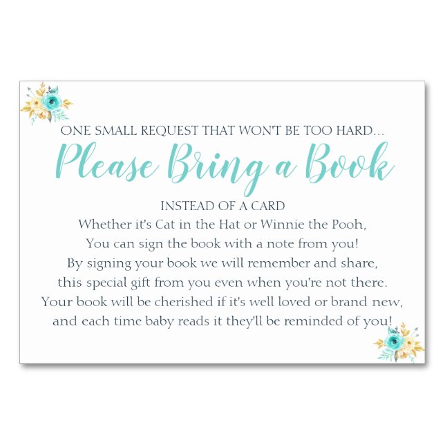 Tarjeta Baby Shower floral Verde azulada de solici (Anverso)