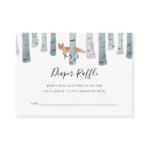 Tarjeta Baby Shower Fox Diaper Raffle