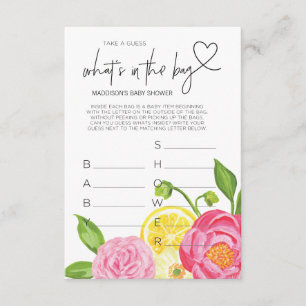 Tarjeta Baby Shower Games Baby Girl Favor