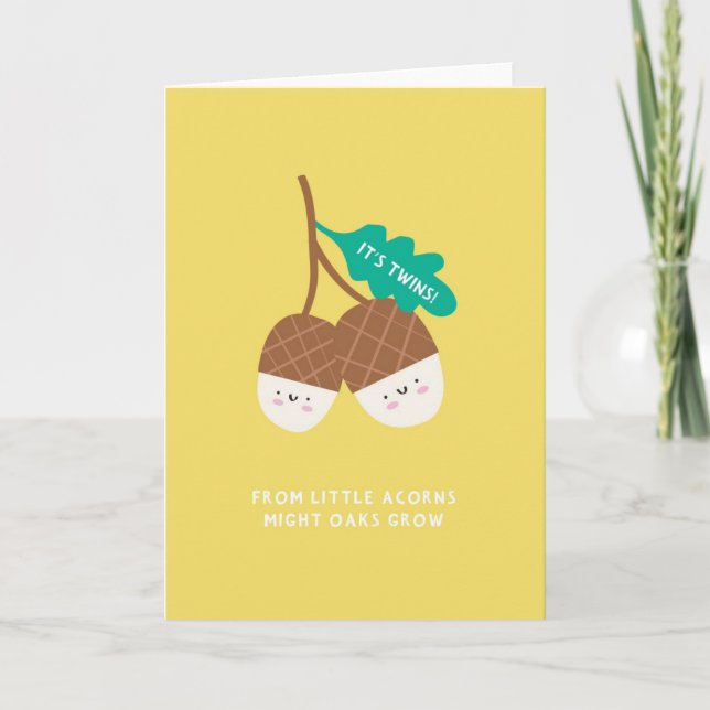 Tarjeta Baby Shower gemela (Anverso)