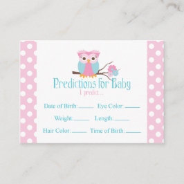 Tarjeta Baby Shower grande para predicciones de bú