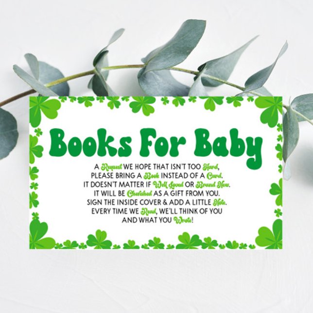 Tarjeta Baby Shower Green Shamrock para bebé (Subido por el creador)