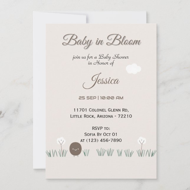 Tarjeta Baby Shower Happy Little Seed (Anverso)