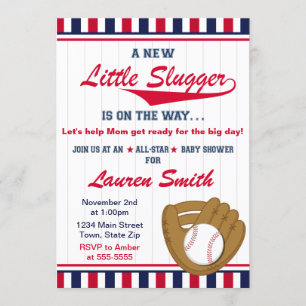 Tarjeta Baby Shower Invitación 5x7 para beisbol