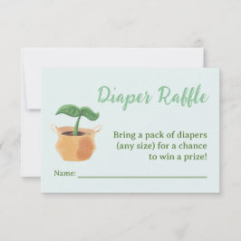 Tarjeta Baby Shower Little Sprout Diaper Raffle