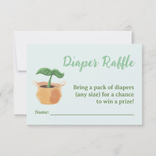 Tarjeta Baby Shower Little Sprout Diaper Raffle